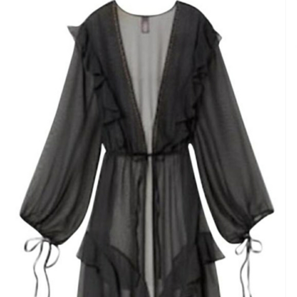 Victoria secret black sheer kimono robe,never.worn